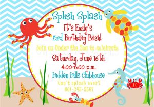 Under the Sea Birthday Invitations Free Under the Sea Birthday Invitation $12 00 Via Etsy