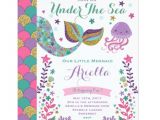 Under the Sea Birthday Party Invitation Template Mermaid Birthday Invitation Under the Sea Party Zazzle Com