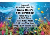 Under the Sea Birthday Party Invitation Template Under the Sea Birthday Party Invitations Free Invitation