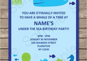 Under the Sea Birthday Party Invitation Template Under the Sea Party Invitations Birthday Party