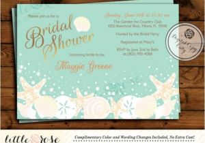 Under the Sea Bridal Shower Invitations Beach Bridal Shower Invitation Wedding Shower Invite