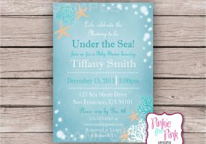 Under the Sea Bridal Shower Invitations Personalized Under the Sea Baby Shower Invitation Digital