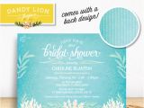 Under the Sea Bridal Shower Invitations Under the Sea Beachy Bridal Shower Digital Invitation Diy