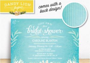Under the Sea Bridal Shower Invitations Under the Sea Beachy Bridal Shower Digital Invitation Diy