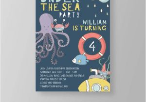 Under the Sea Party Invitation Template Under the Sea Birthday Party Invitation Template Printable