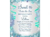 Under the Sea themed Quinceanera Invitations Blue Under the Sea Sweet 16 Invitation Invitations