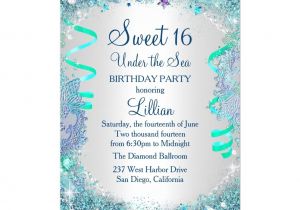 Under the Sea themed Quinceanera Invitations Blue Under the Sea Sweet 16 Invitation Invitations