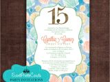 Under the Sea themed Quinceanera Invitations Under the Sea Ocean Quinceanera Coral Invites