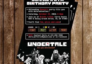 Undertale Birthday Invitations Novel Concept Designs Undertale Video Game Birthday
