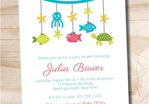 Underwater Baby Shower Invitations Underwater Under the Sea Baby Mobile Baby Shower Invitation