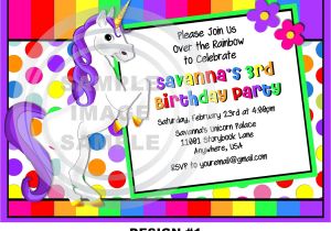 Unicorn Birthday Invitation Wording Unicorn Invitation Rainbow Invitation Pony Invitation