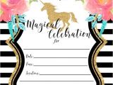 Unicorn Birthday Invites Free Free Printable Golden Unicorn Birthday Invitation Template