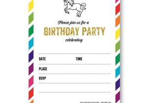 Unicorn Invitations for Birthday Party Free Printable Golden Unicorn Birthday Invitation Template