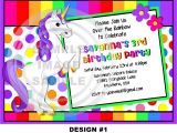 Unicorn Invitations for Birthday Party Unicorn Birthday Party Invitations Cimvitation