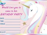 Unicorn Invitations for Birthday Party Unicorn theme Birthday Party Invitations Kids Invites