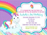 Unicorn Party Invitation Wording Unicorn Invitation Personalized Custom Unicorn Rainbow