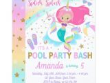 Unicorn Pool Party Invitation Template Mermaid Unicorn Pool Party Invitation Zazzle Com