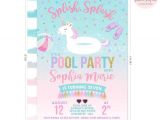 Unicorn Pool Party Invitation Template Pool Party Invitation Unicorn Pool Party Invitation Unicorn