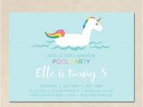 Unicorn Pool Party Invitation Template Unicorn Invitation Unicorn Pool Party Birthday Invite
