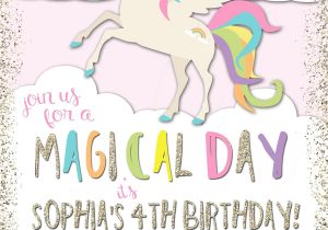 Unicorn theme Birthday Invitation Template Free Unicorn Birthday Invitation Magical Unicorn Party