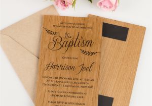 Unique Invitation for Baptism 11b Engraved Wooden Christening Baptism Invitations