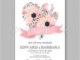 Unique Wedding Invitation Card Template Anemone Wedding Invitation Card Printable Template
