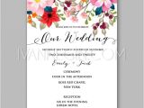 Unique Wedding Invitation Card Template Peony Wedding Invitation Card Floral Printable Template