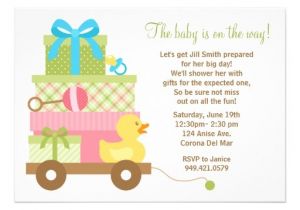 Unisex Baby Shower Invites Templates Uni Baby Shower Invitation 5" X 7" Invitation Card
