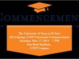 Utep Graduation Invitations Commencement Cover Page