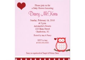 Valentine Baby Shower Invitations Owl Valentine S Day Heart Baby Shower Invitation