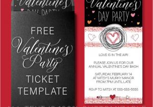 Valentine Birthday Invitation Template Valentine 39 S Day Party Invitation Template Free