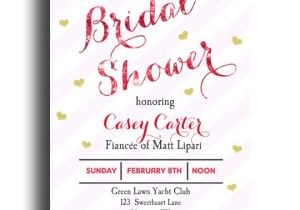 Valentine Bridal Shower Invitations Valentine Bridal Shower Invitation Printable or Printed