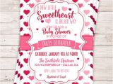 Valentine S Day Baby Shower Invitations Printable Little Sweetheart Baby Shower Invitation
