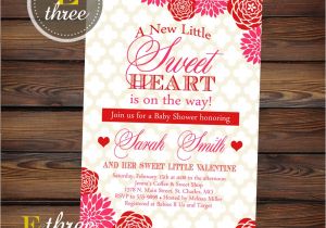 Valentine S Day Baby Shower Invitations Printable Valentine S Baby Shower Invitation Red and