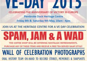 Ve Day Party Invitation Template Char and A Wad to Celebrate Victory Pembroke Dock