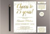 Ve Day Party Invitation Template Editable 75th Birthday Party Invitation Template Cheers to