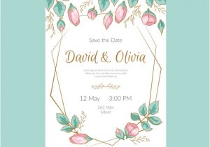 Vector Floral Wedding Invitation Template Colorful Floral Wedding Invitation Template Vector Free