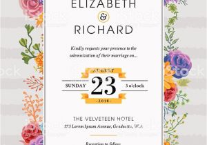 Vector Floral Wedding Invitation Template Floral Wedding Invitation Template Stock Vector Art More