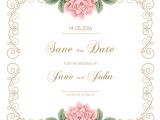 Vector Flowers for Wedding Invitations Vintage Flower with Wedding Invitation Vector 04 Vector