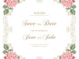 Vector Flowers for Wedding Invitations Vintage Flower with Wedding Invitation Vector 05 Vector