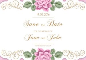 Vector Flowers for Wedding Invitations Vintage Flower with Wedding Invitation Vector 14 Vector