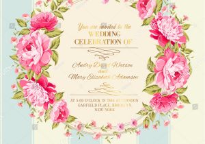 Vector Flowers for Wedding Invitations Wedding Invitation Card Color Flowers Vector Stock Vector