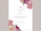 Vector Wedding Invitation Templates Wedding Invitation Template with Flowers Vector Free