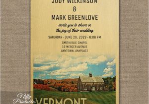 Vermont Wedding Invitations Vermont Wedding Invitation Printed Nifty Printables