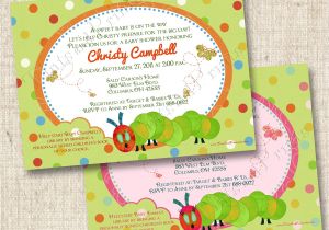Very Hungry Caterpillar Baby Shower Invitations A Hungry Caterpillar Inspired Custom Baby Shower Invitation or