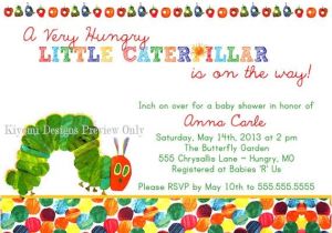 Very Hungry Caterpillar Baby Shower Invitations the Very Hungry Caterpillar themed Baby Shower Invitation