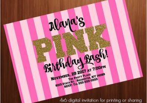 Victoria Secret Birthday Invitation Template Teen Birthday Party Invitation Pink Secretvictoria Pink