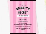 Victoria Secret themed Bridal Shower Invitations Victorias Secret Pink Black theme Lingerie Bridal Shower
