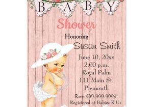 Victorian Baby Shower Invitations Vintage Victorian Baby Girl Baby Shower Invitation