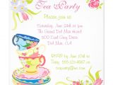 Victorian Tea Party Invitation Wording Victorian Stacked Tea Cups Tea Party Invitation